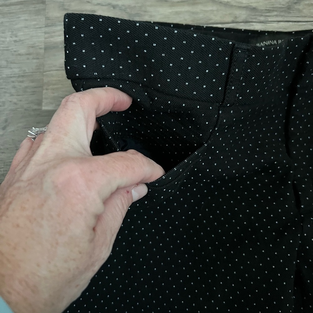 Banana Republic Sloan Ankle Black and white Polka Dot Straight Leg Career Pants - Picture 4 of 15